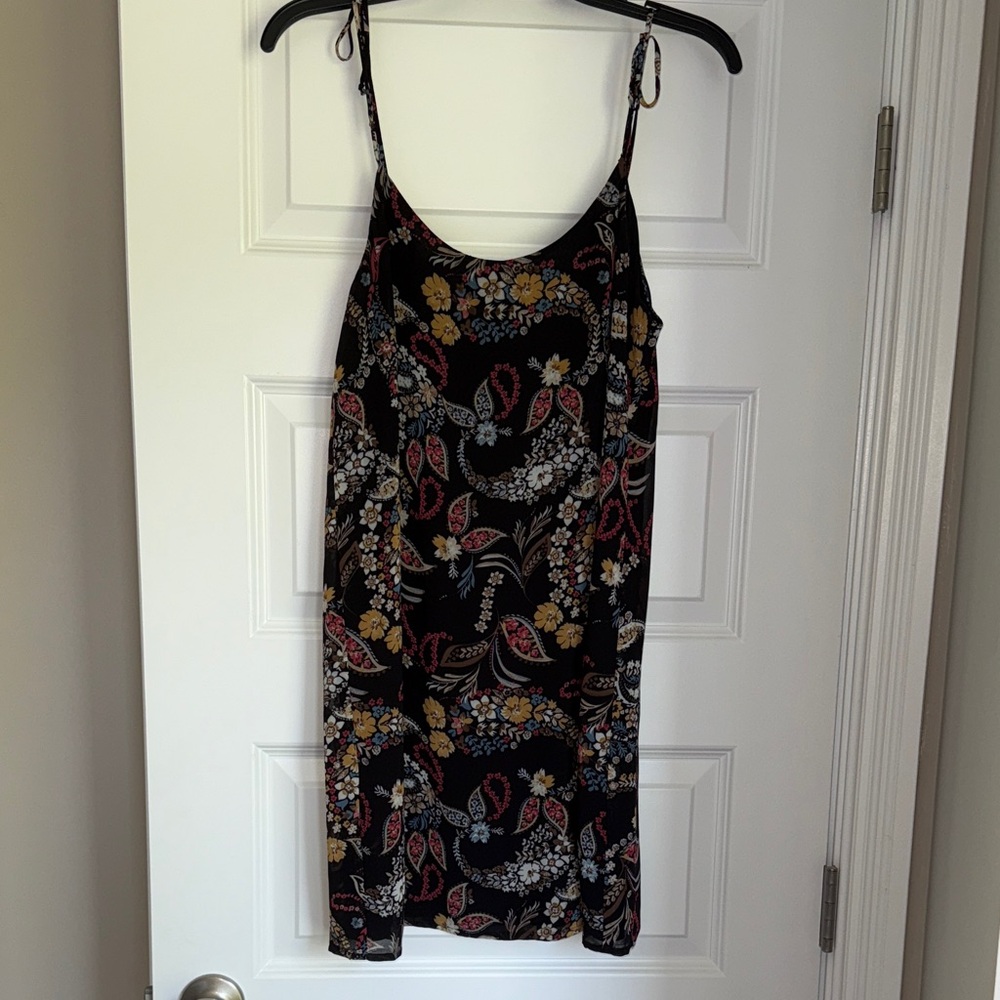 Socialite Black Dress with Floral Accents